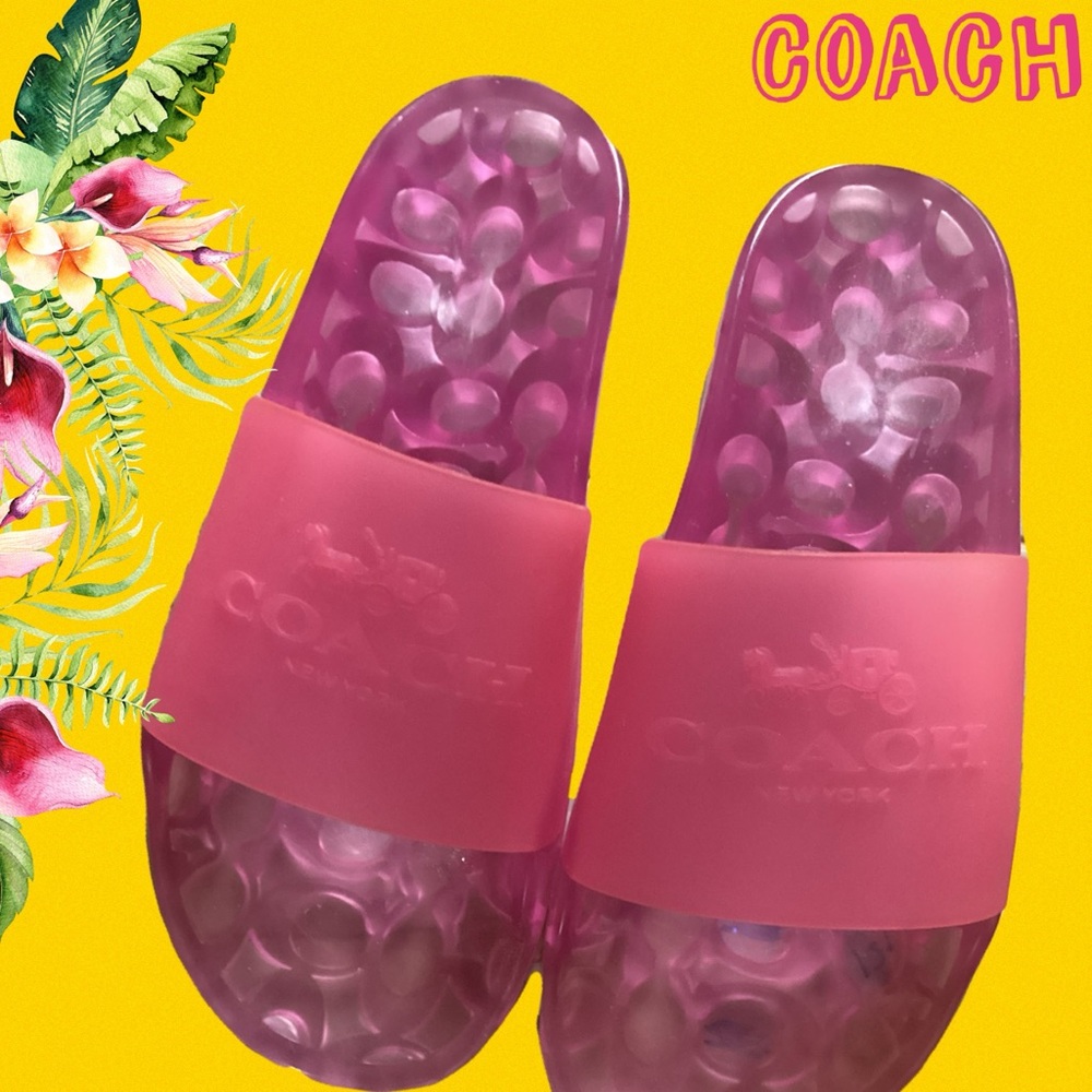 Coach Pink Purple Jelly Slide Sandals